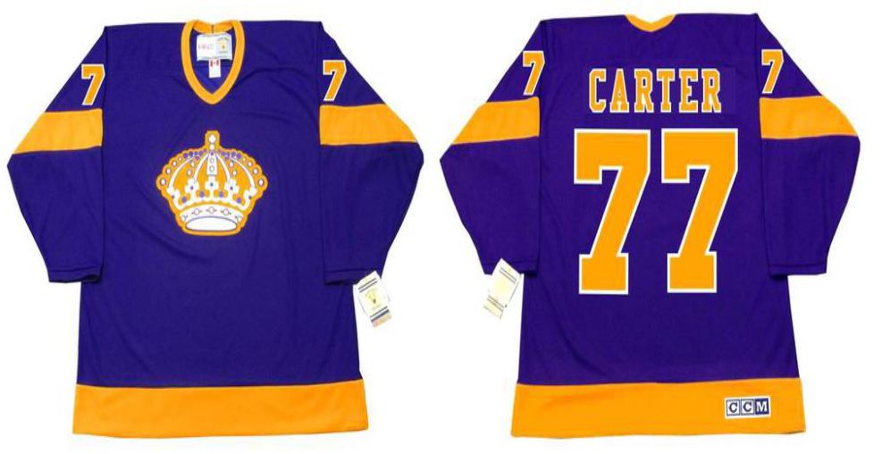 2019 Men Los Angeles Kings #77 Carter Purple CCM NHL jerseys
